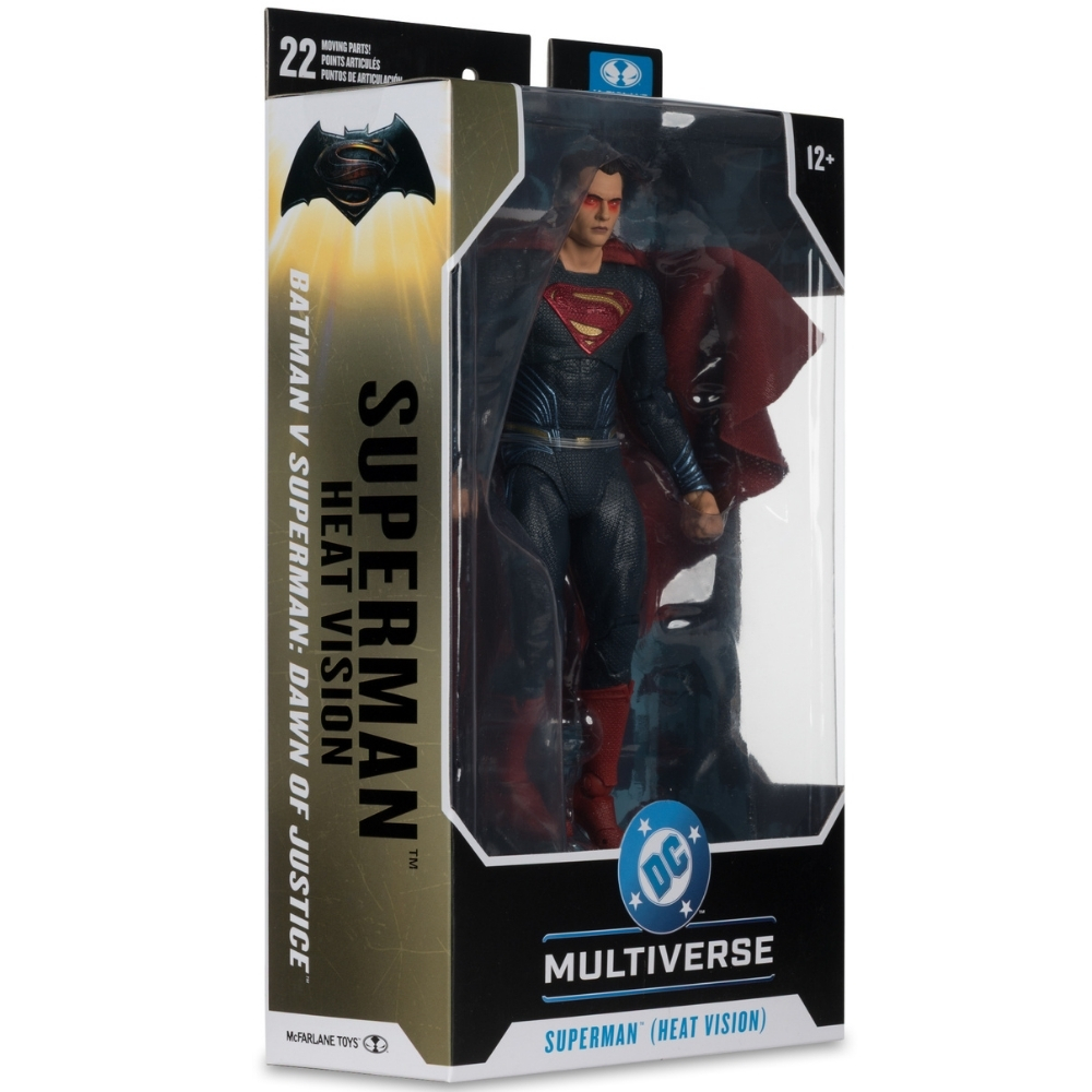 Action figure Superman Visioni Calore in confezione Batman v Superman. Occhi rossi.