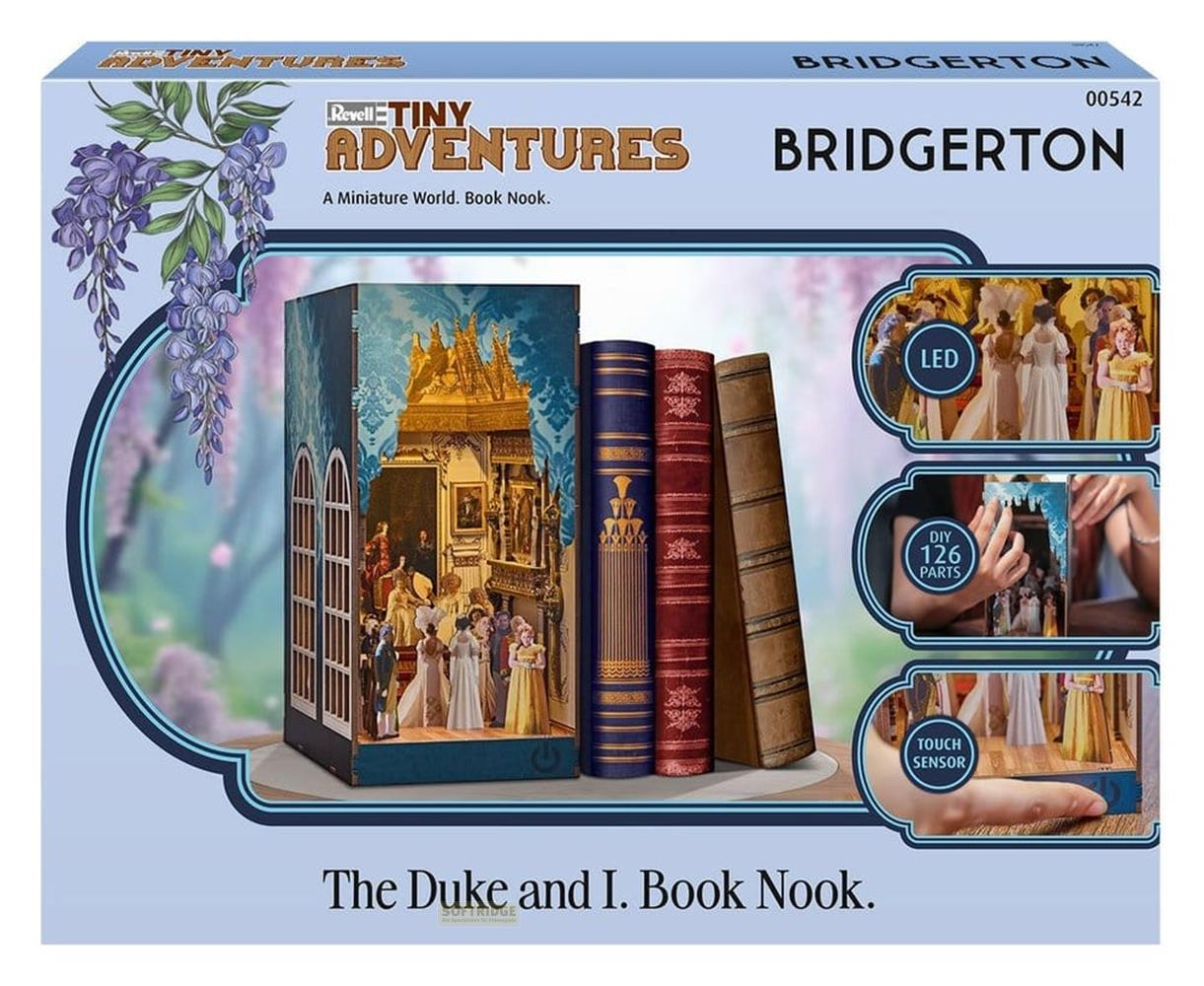 Kit de rincón de libros de Bridgerton con escena en miniatura, libros, LED, 126 piezas, sensor táctil.