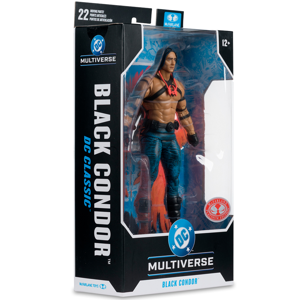 Actionfigur Black Condor in Verpackung, DC Multiverse, McFarlane Toys.