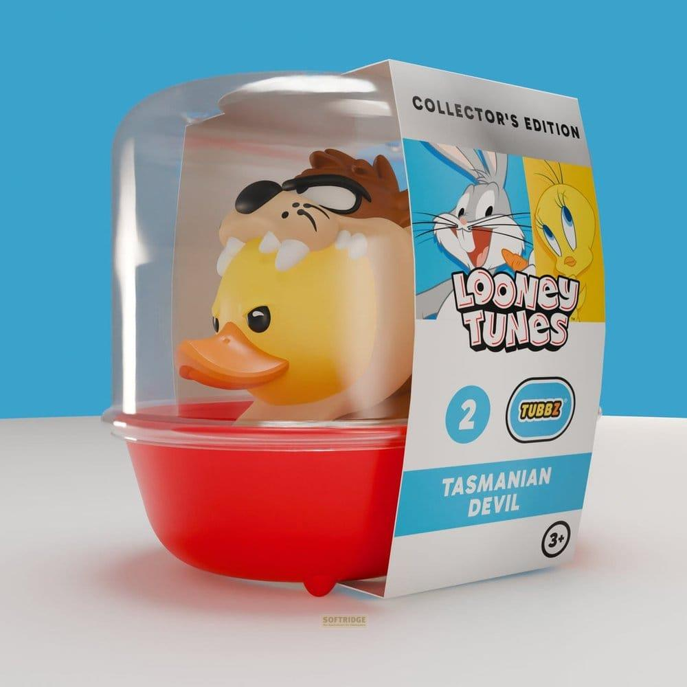 Looney Tunes Tasmanischer Teufel Tubbz Sammlerstück in Verpackung mit Bugs Bunny & Tweety.