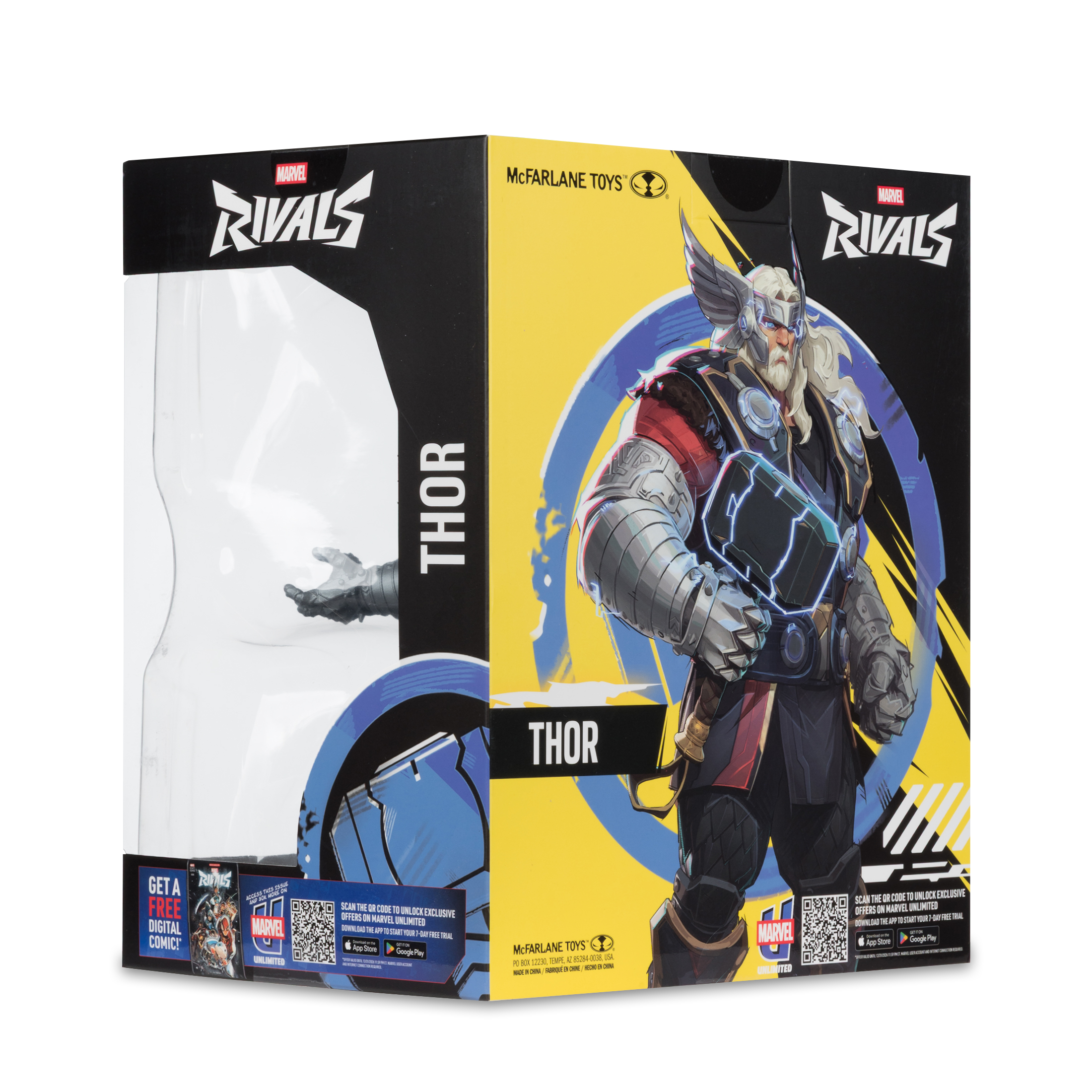 Verpackung der Thor-Actionfigur mit Marvel-Logo und Abbildung von Thor.