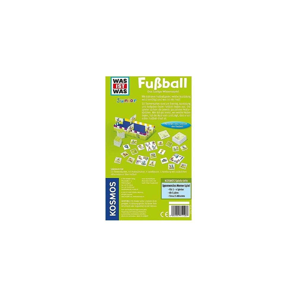 Spielverpackung für das Wissensspiel "Fußball Junior" von WAS IST WAS.