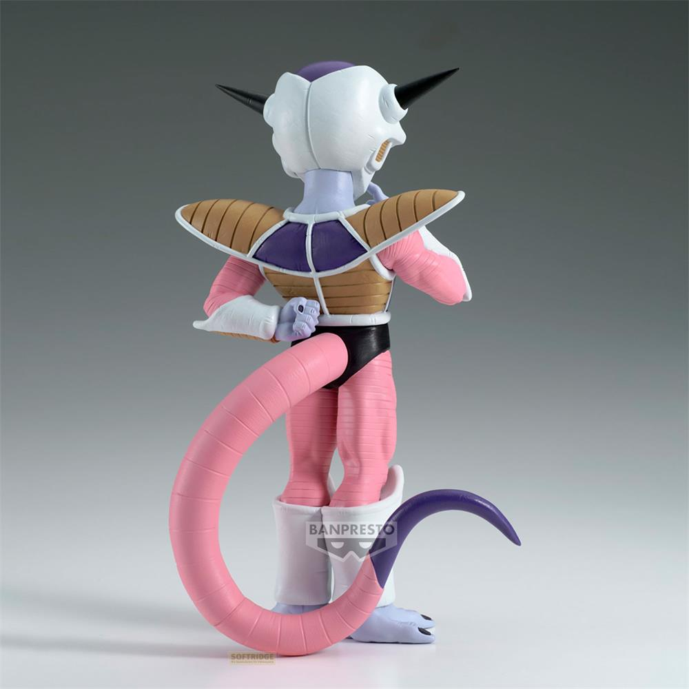 Statua di Frieza forma completa di Dragon Ball, pelle rosa, armatura e coda lunga.