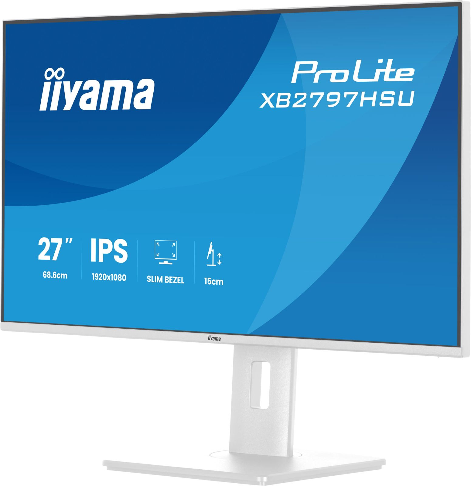 Monitor IPS 27 cali, rozdzielczość 1920x1080, wąska ramka.