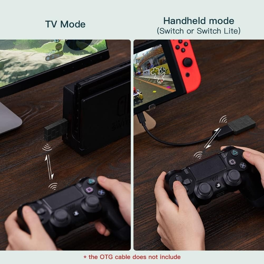 Nintendo Switch in TV- und Handheld-Modus mit Controller.