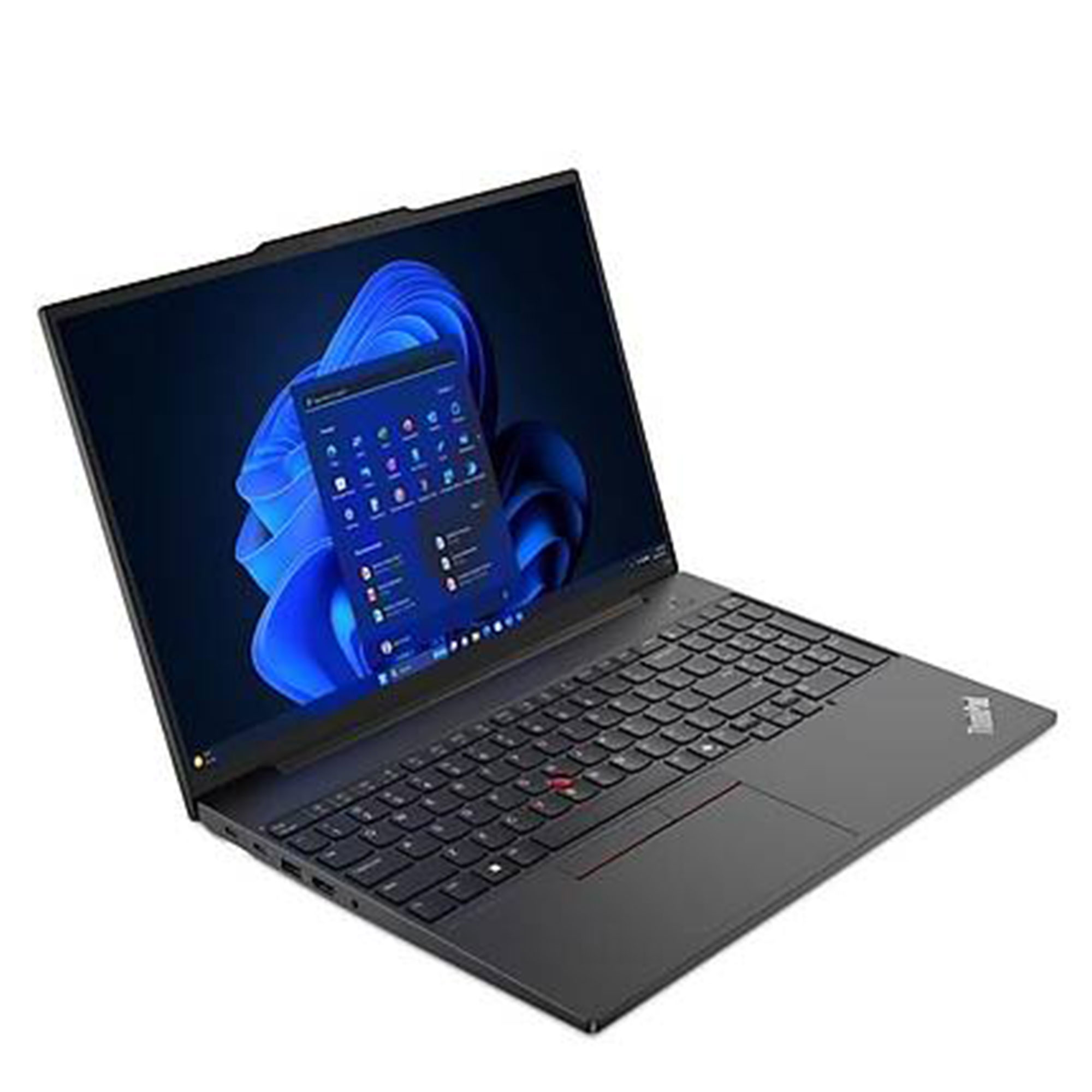 Windows 11 logosunu gösteren aydınlatılmış ekrana sahip siyah dizüstü bilgisayar.