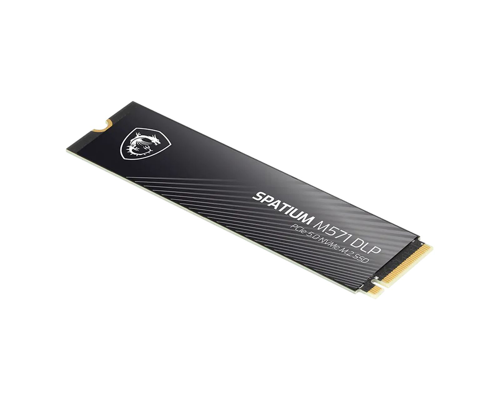 SSD M.2 nero con logo MSI e testo 'SPATIUM M571 DLP'.