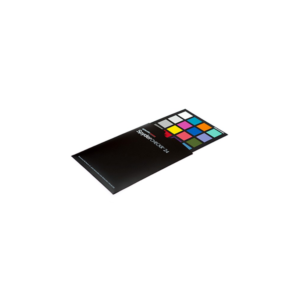 Uno SpyderCHECKR 24 con patch colorati e custodia nera.