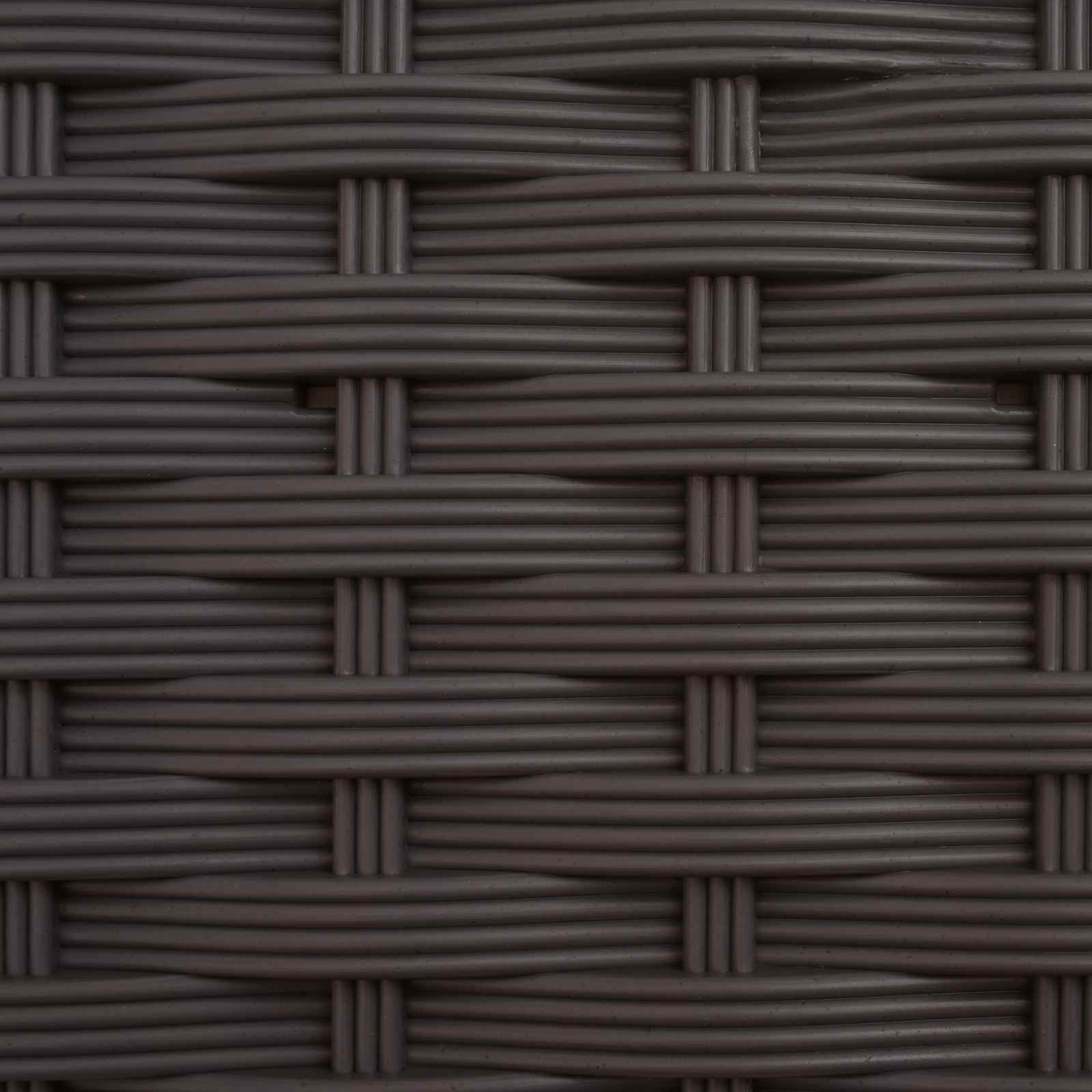 Dunkelbraunes Rattan-Geflechtmuster mit horizontalen und vertikalen Streifen.