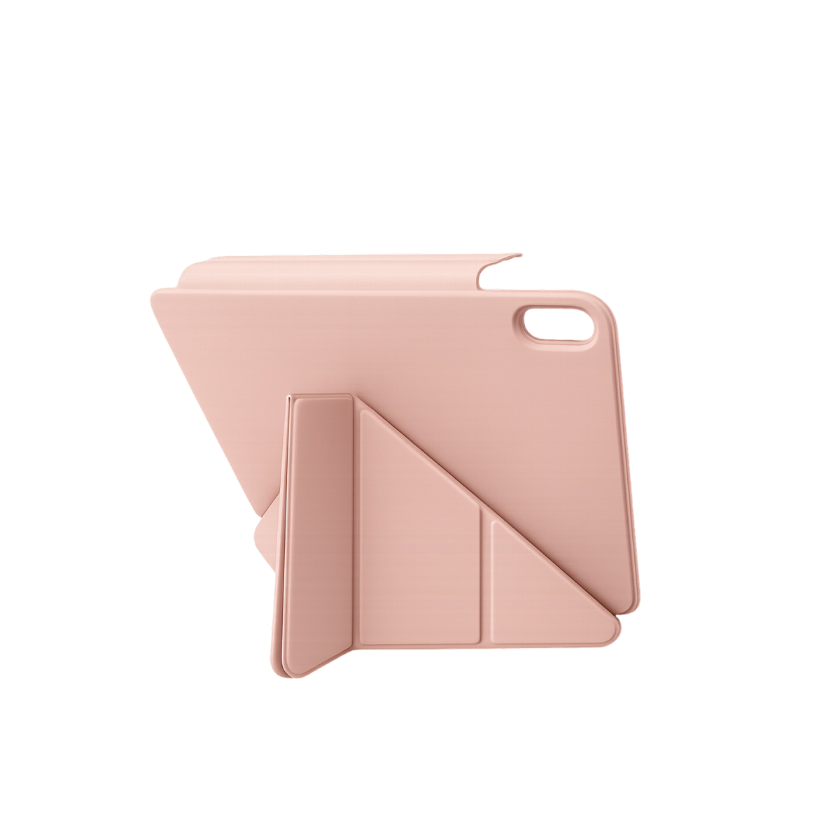 Entegre stantlı pembe tablet kılıfı, yan görünüm.
