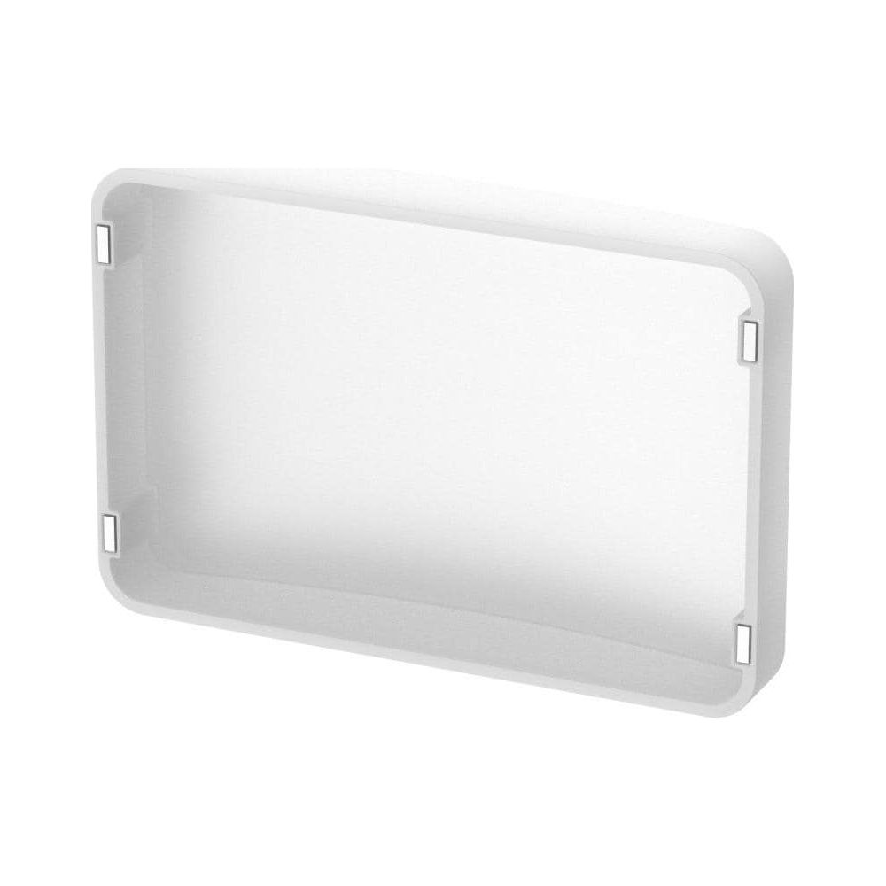 Een wit, rechthoekig frame met afgeronde hoeken op een witte achtergrond.