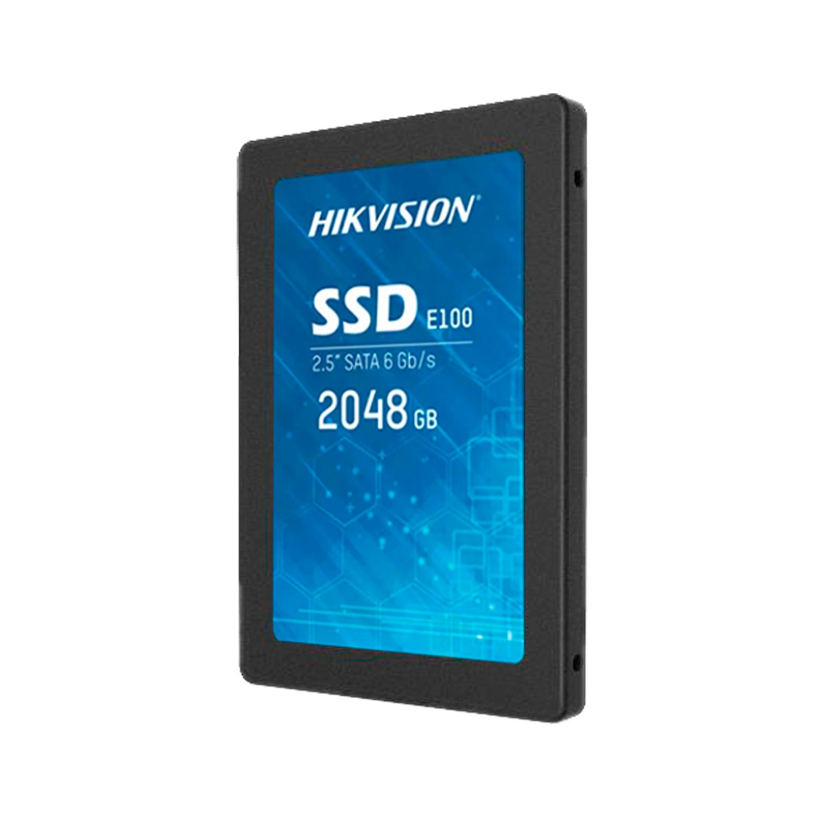 Hikvision SSD E100, 2,5 pollici, 2048 GB, SATA 6 Gb/s, custodia nera.