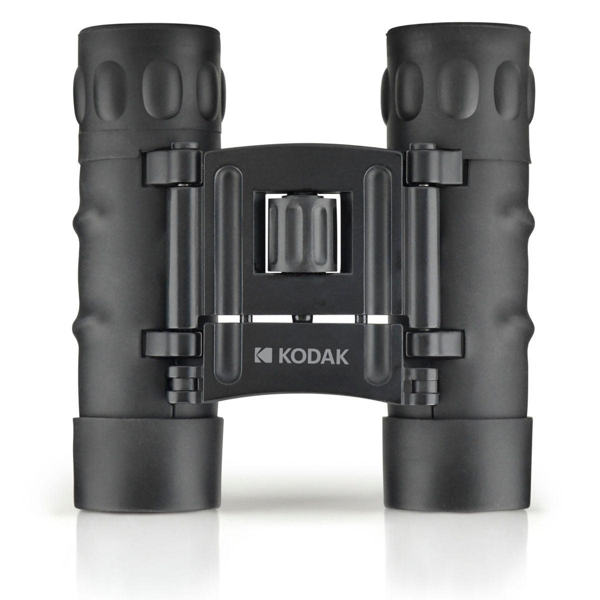 Binocolo Kodak nero con rotella di messa a fuoco e sfondo bianco.