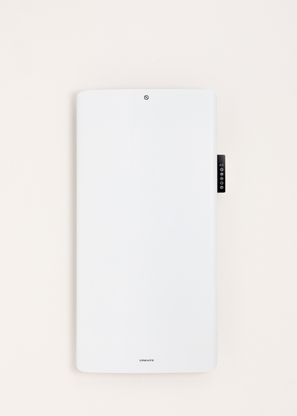 Un dispositivo rectangular blanco con pantalla digital y botones laterales.