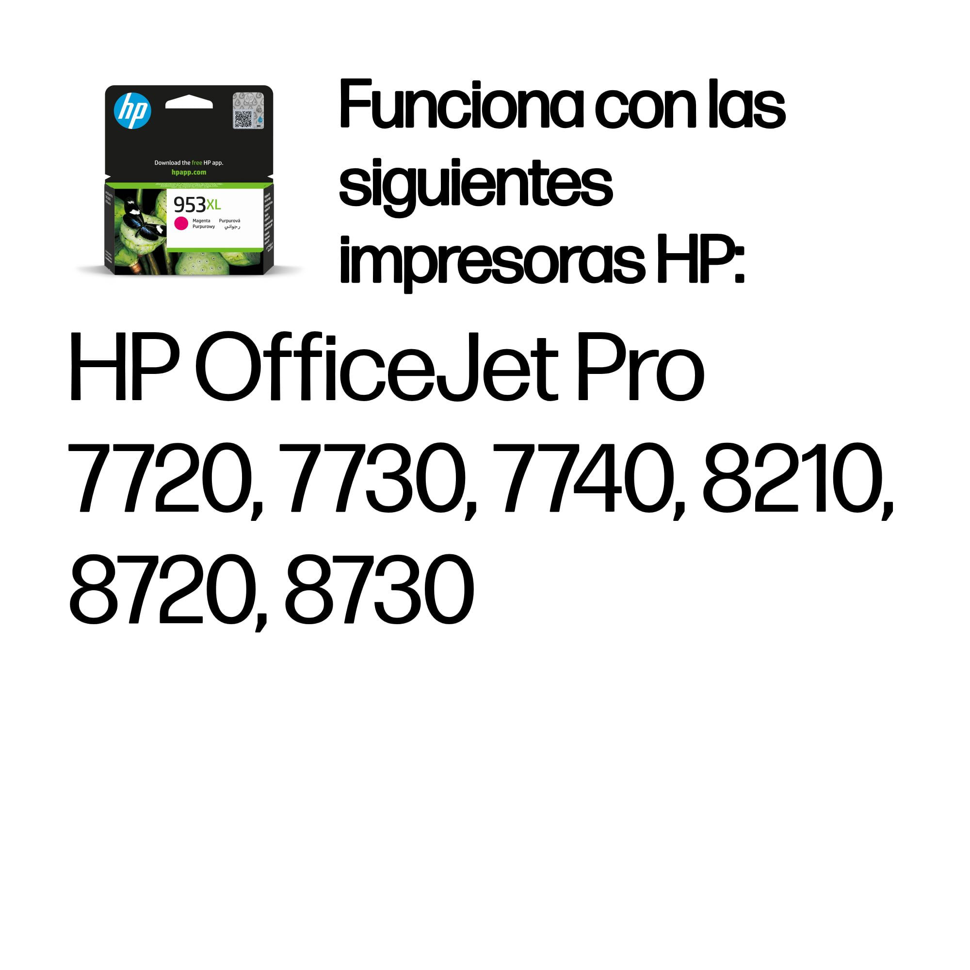 Cartucho de tinta HP 953XL Magenta para impresoras HP.
