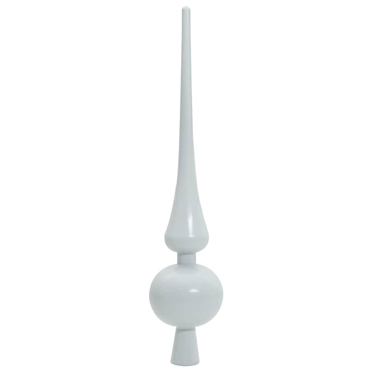 Un puntale per albero chiaro e appuntito con sfera e cono.