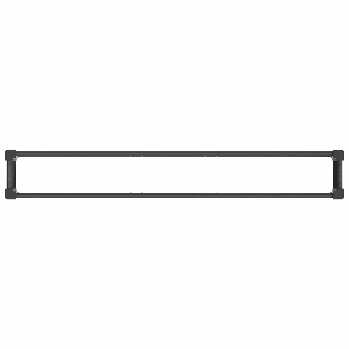 Una cornice rettangolare nera con angoli arrotondati su sfondo bianco.
