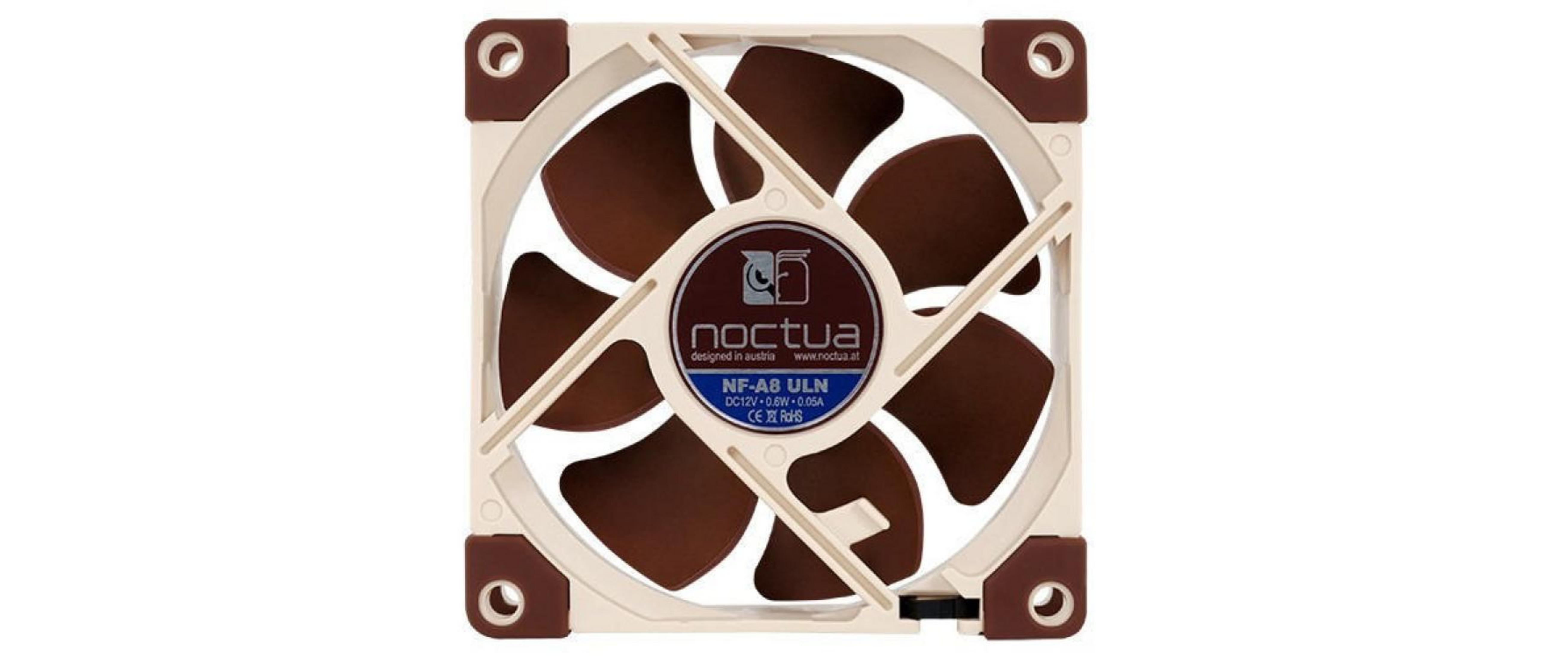 A brown fan with a beige frame and Noctua logo.