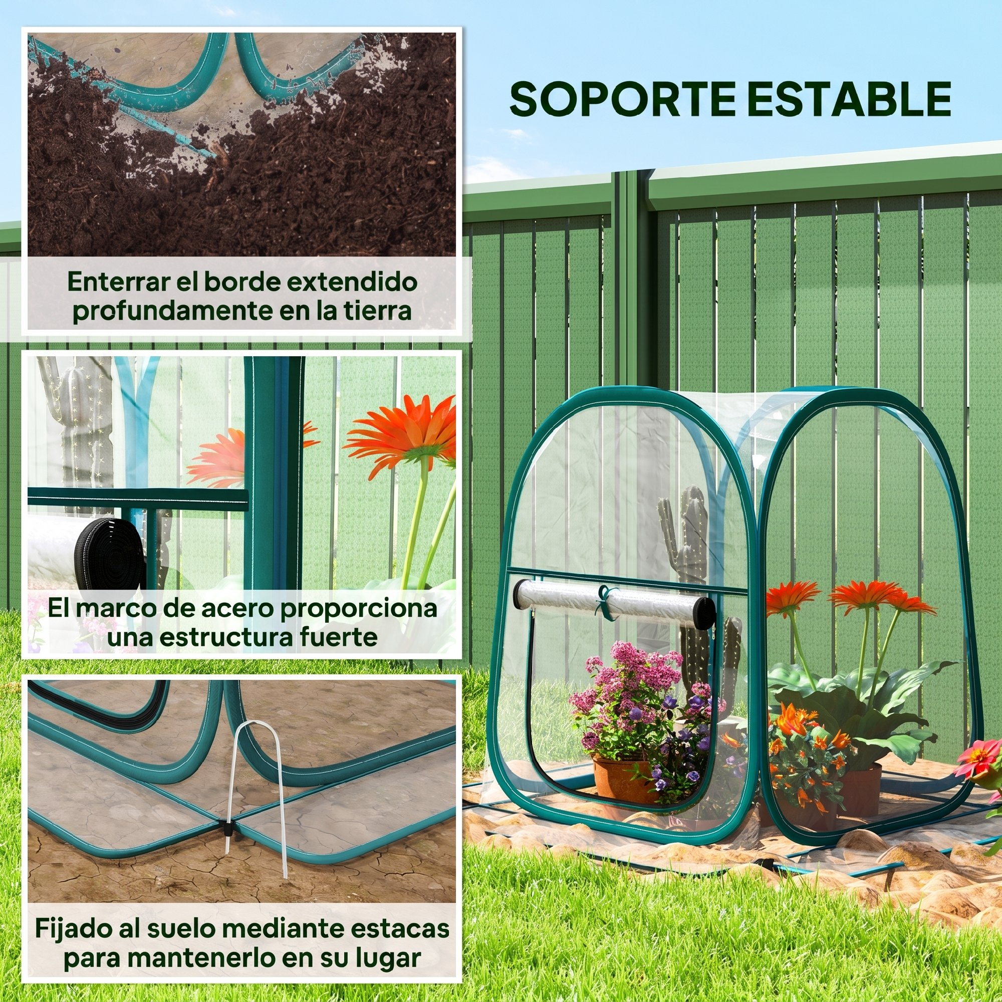 Un invernadero estable con plantas y tierra.