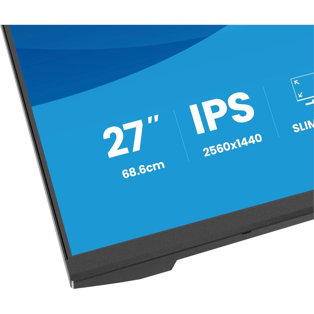 Monitor IPS 27" o rozdzielczości 2560x1440 i przekątnej 68,6 cm.