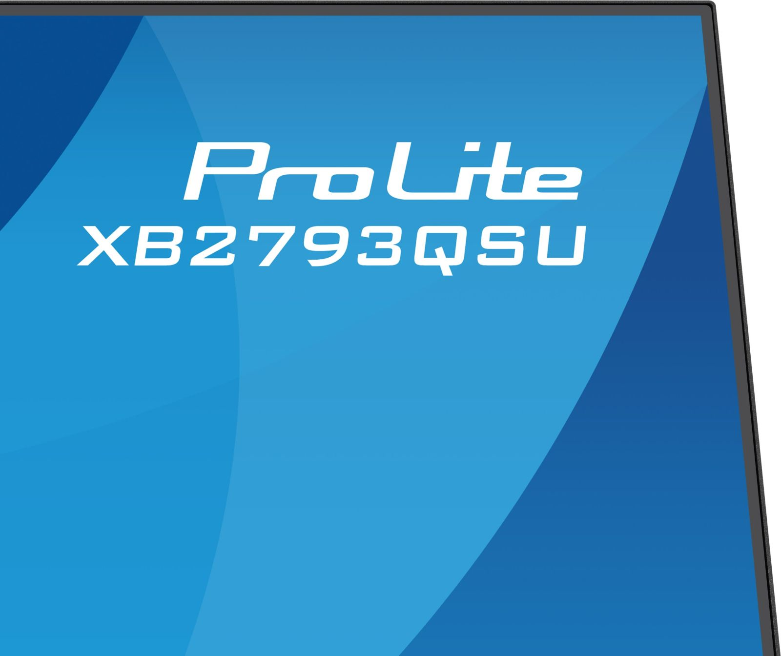 Niebieski ekran z białym napisem "ProLite XB2793QSU".