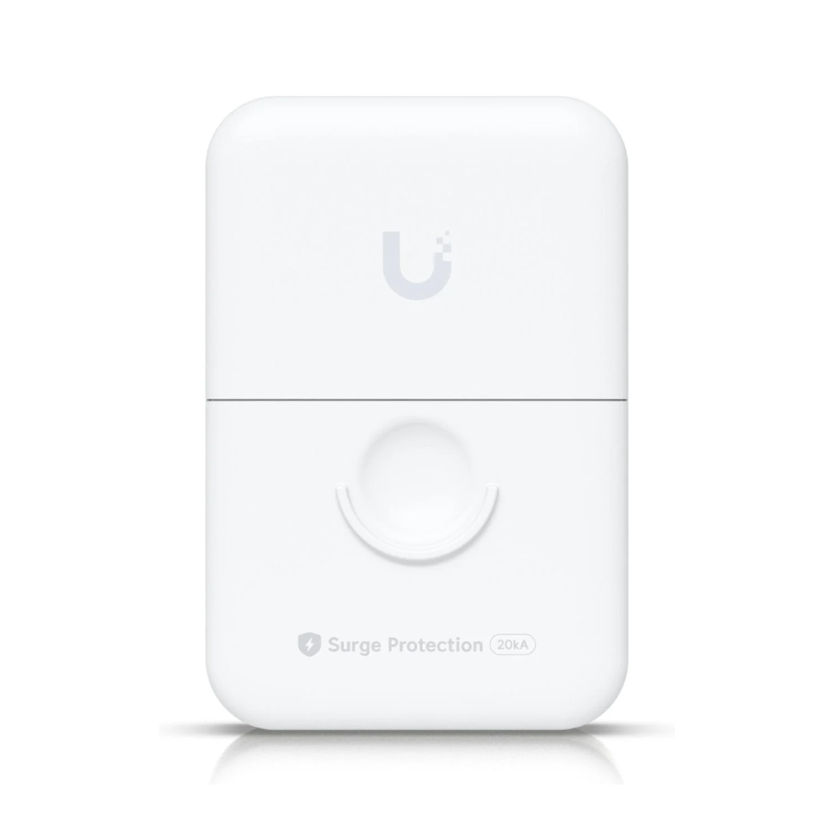 Un dispositivo bianco con logo a U e "Surge Protection 20kA".