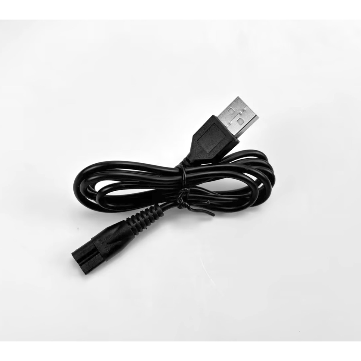 Czarny kabel USB ze standardowym złączem USB-A i złączem dwupinowym.