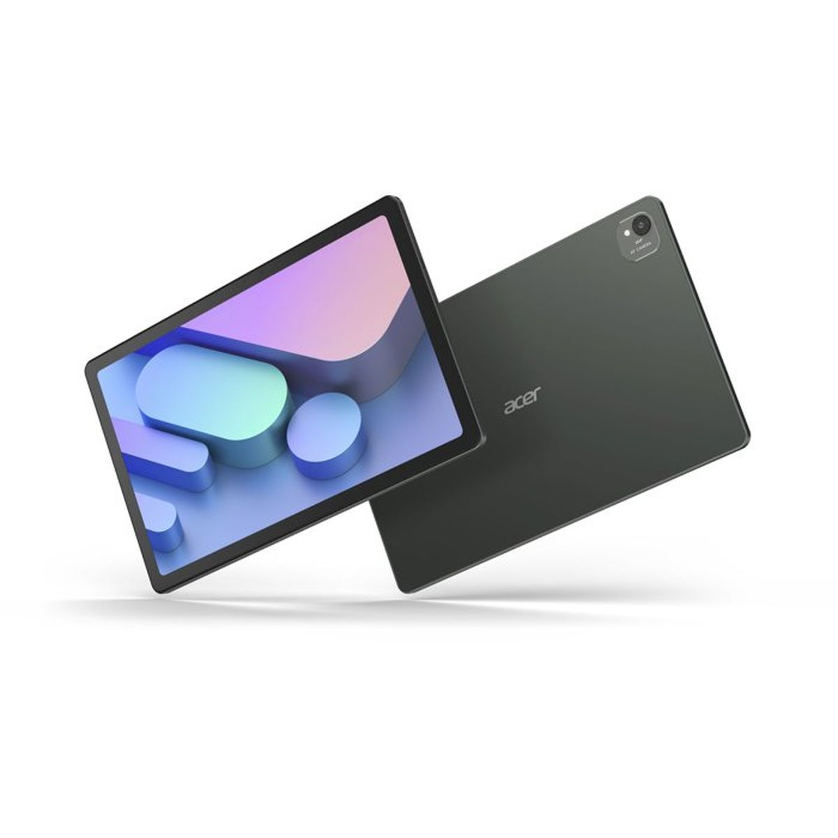 Zwei graue Acer-Tablets nebeneinander auf weißem Hintergrund.
