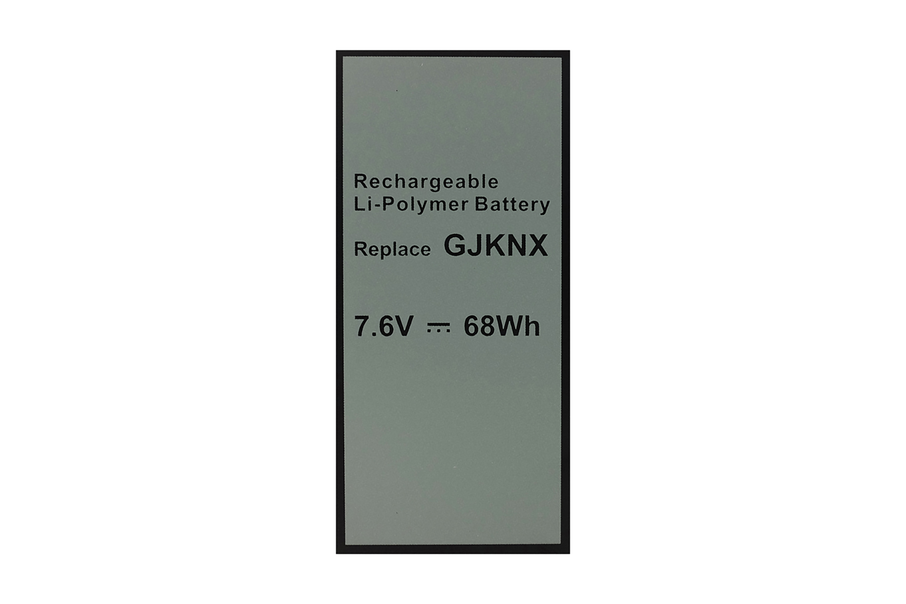 Wiederaufladbare Li-Polymer-Batterie, 7,6 V, 68 Wh. Modell GJKNX.