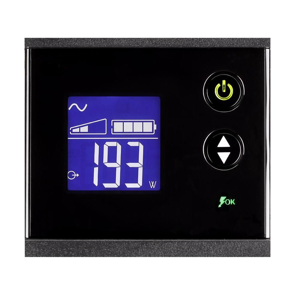 Display digitale mostra 193W, stato batteria e controlli.