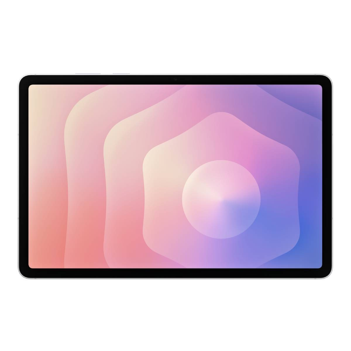 Un tablet con uno sfondo astratto e colorato.