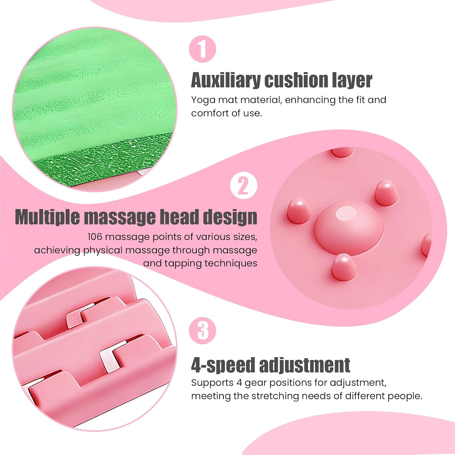 Produktmerkmale: Polsterschicht, Massageköpfe, 4-stufige Einstellung.