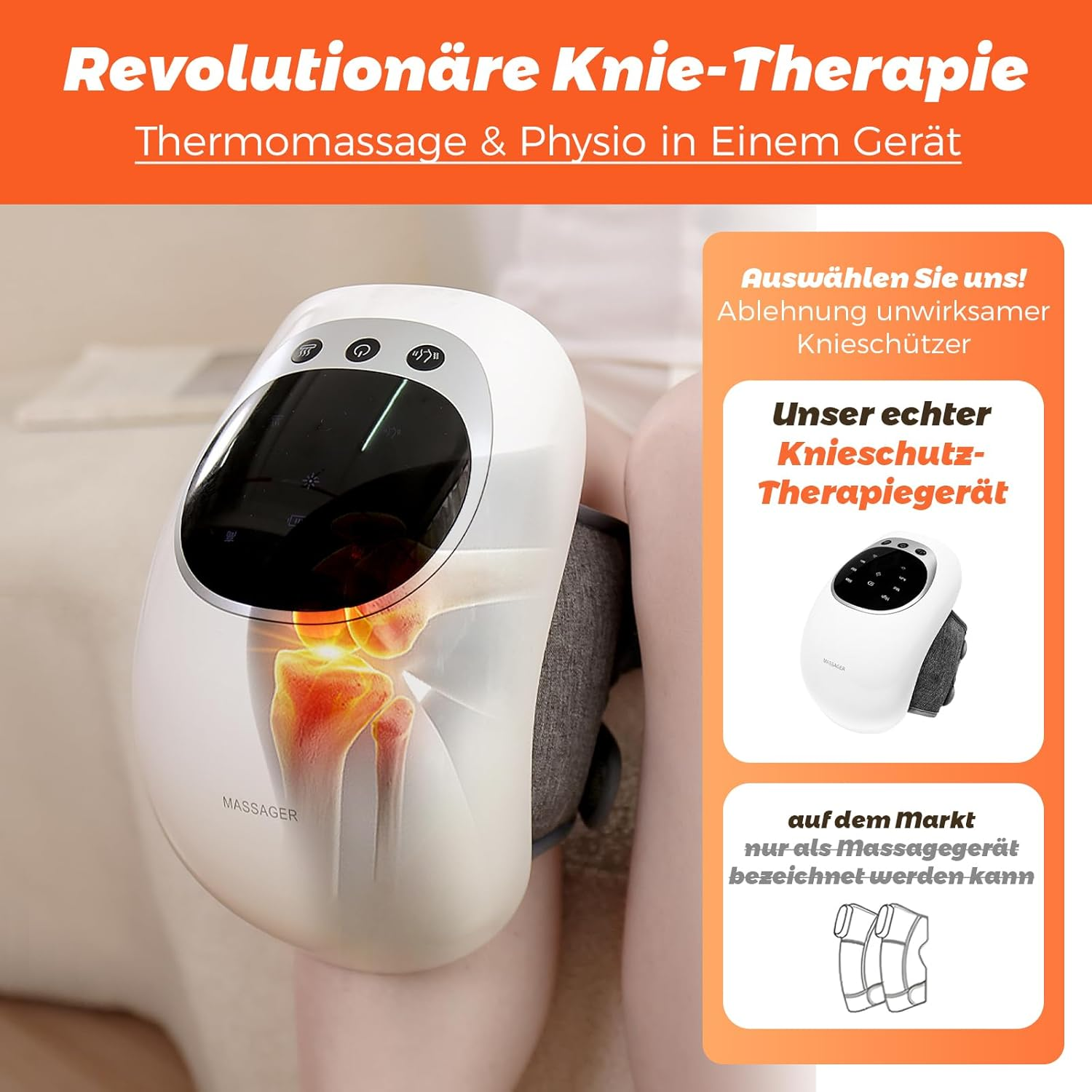 Ein Knie-Therapiegerät mit Thermomassage und Physiotherapie.