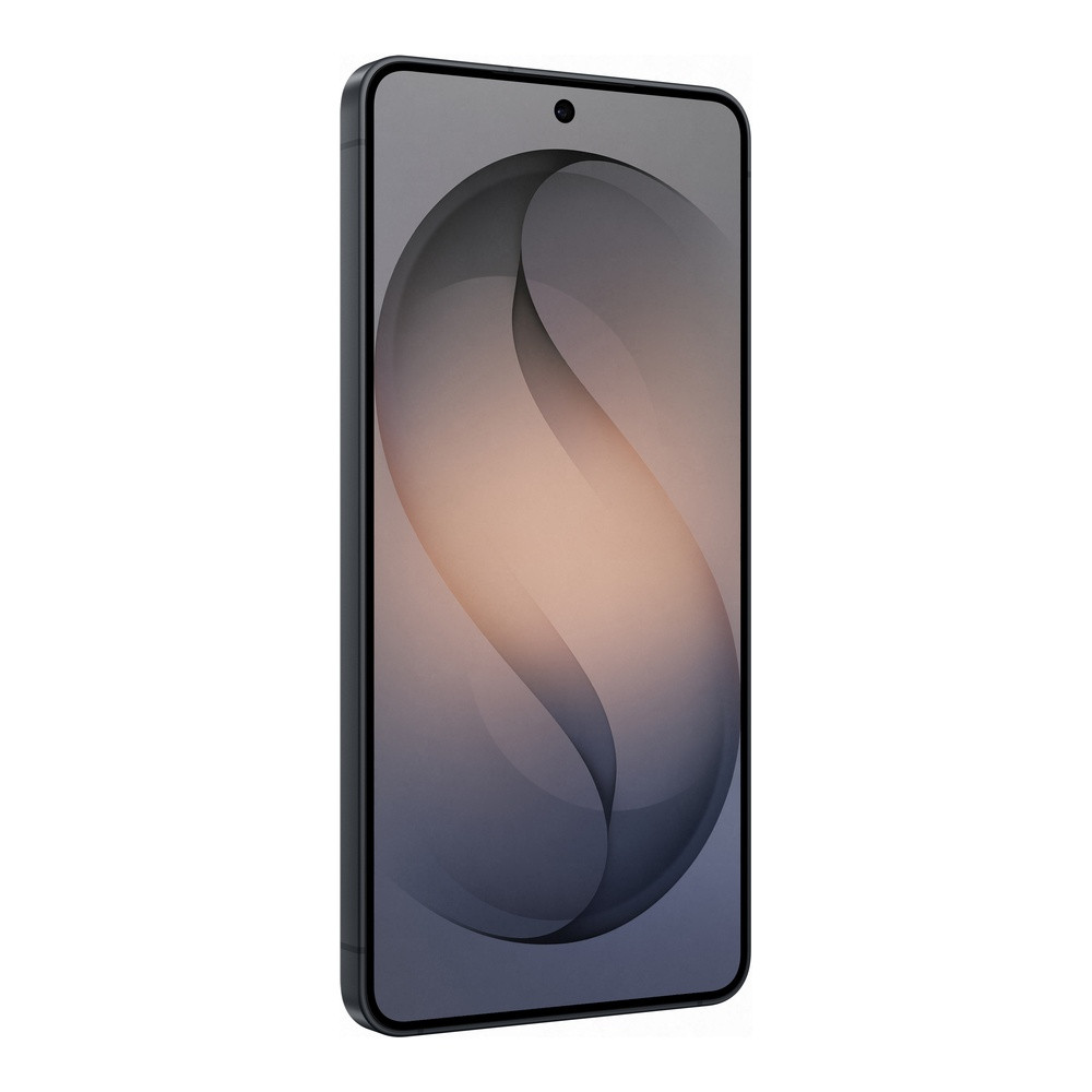 Dunkles Smartphone mit einem abstrakten Muster auf dem Bildschirm.