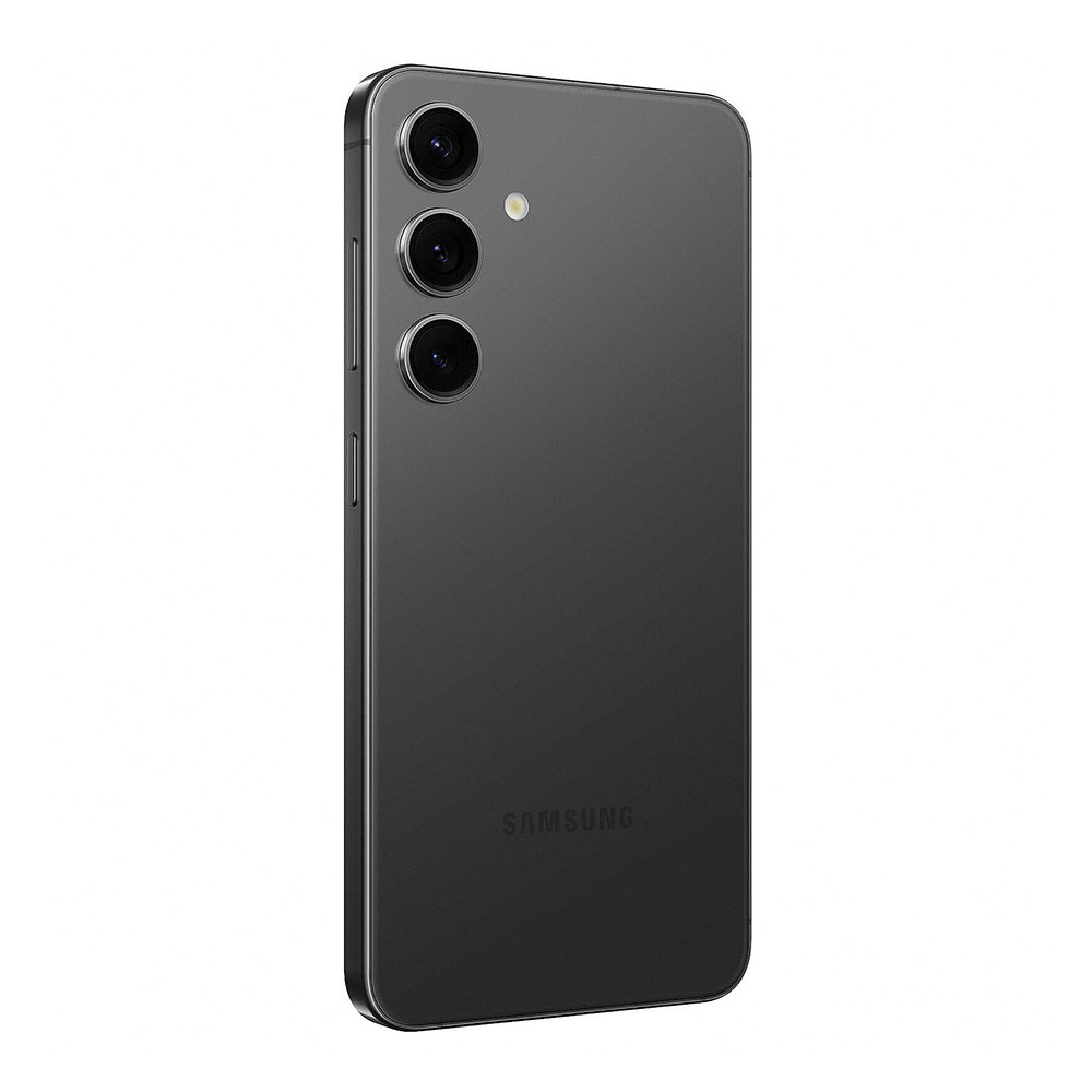 Retro di uno smartphone Samsung scuro con tre obiettivi e logo Samsung.