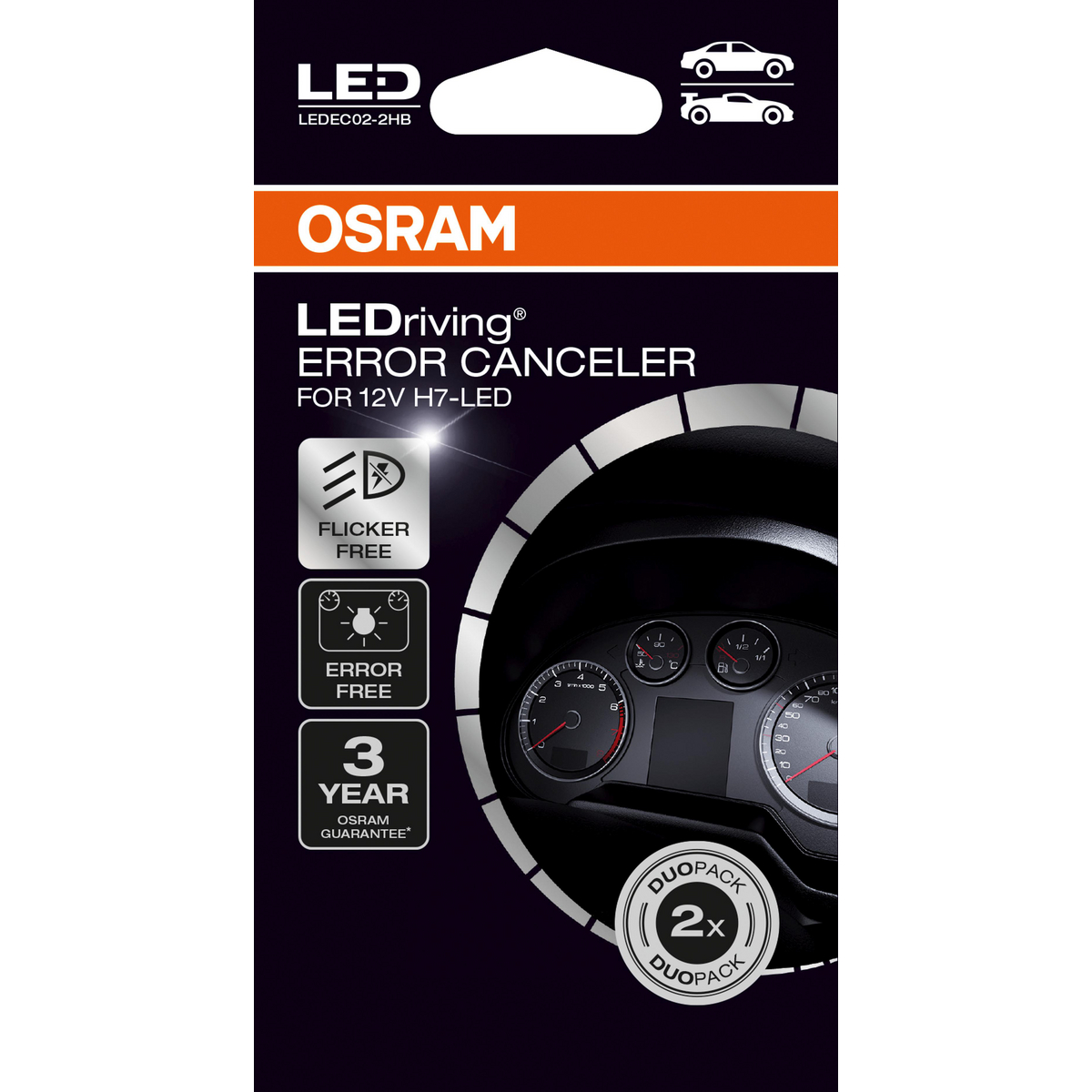 Osram LEDriving Fehlerunterdrücker für 12V H7-LED. Flimmerfrei, fehlerfrei, 3 Jahre Garantie.