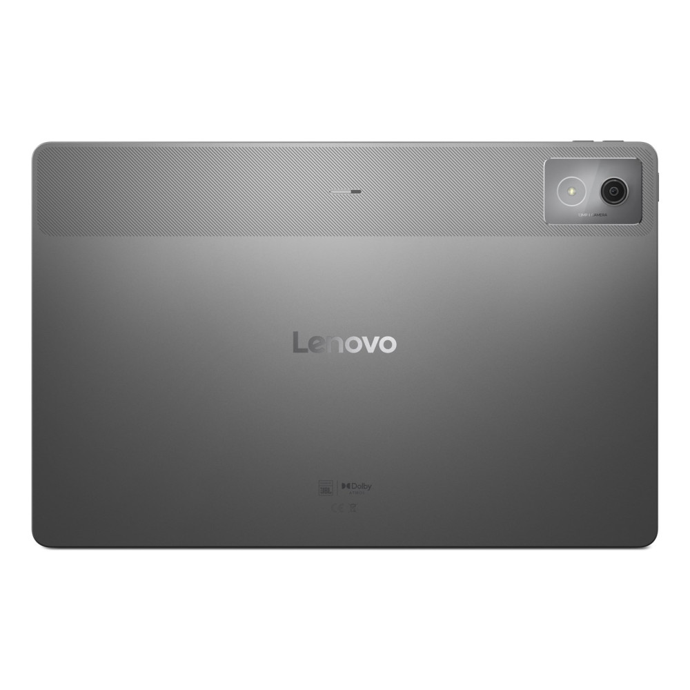 Tył szarego tabletu Lenovo z aparatem i logo Dolby.