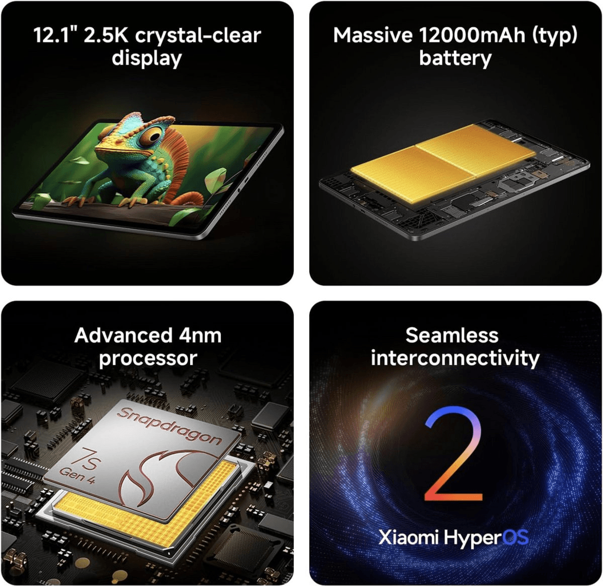 Un tablet che visualizza un camaleonte.