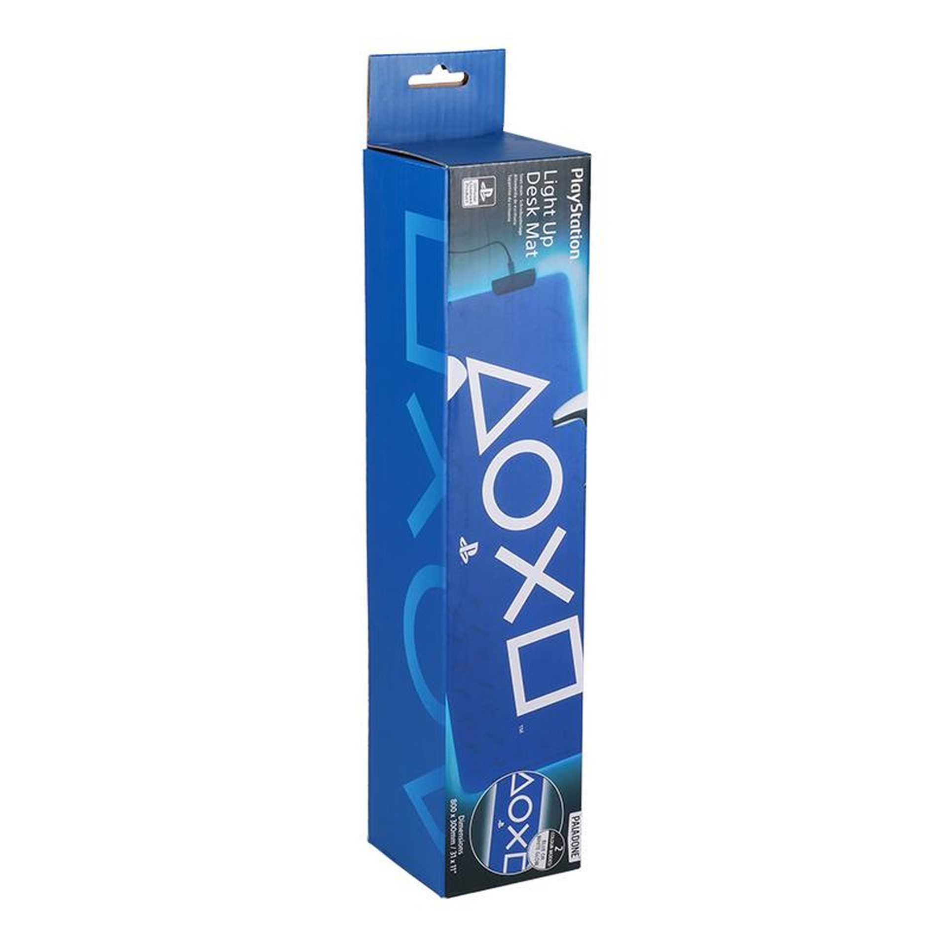Opakowanie podkładki na biurko PlayStation Light Up z symbolami PlayStation.