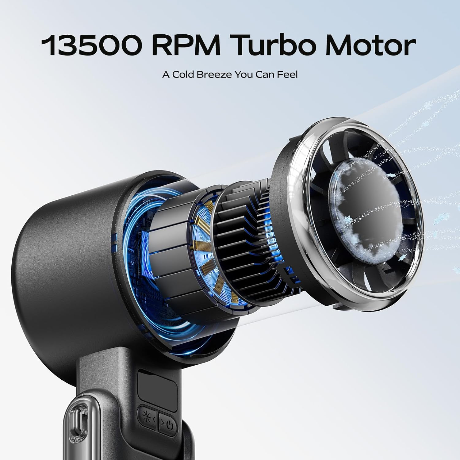 Ein 13.500 U/min Turbo-Motor mit sichtbarem Innenleben und Luftstrom.