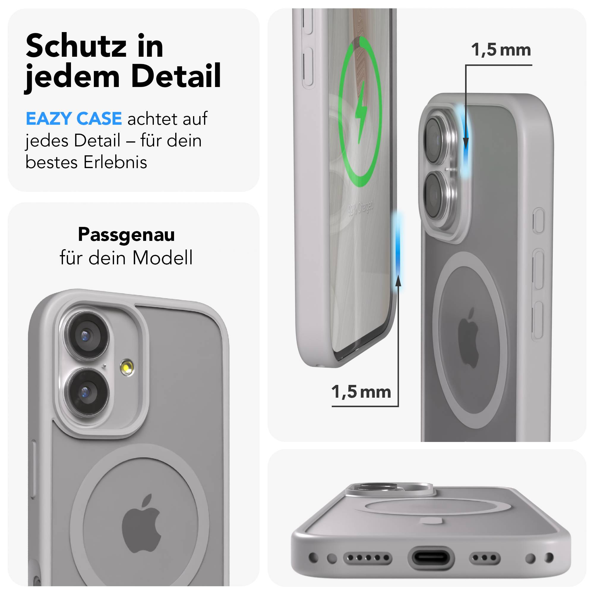 Transparente Handyhülle mit Fokus auf Details und Präzision.