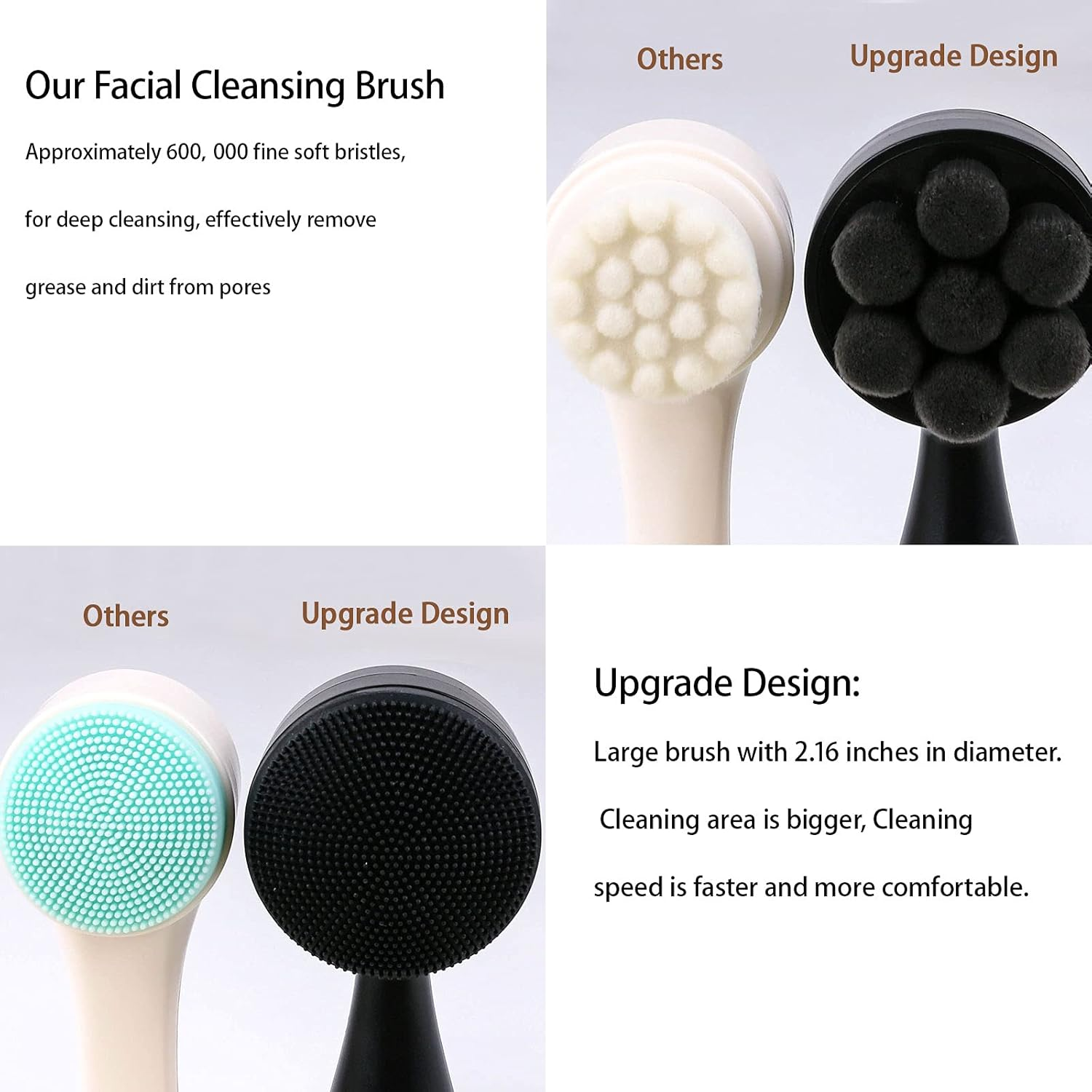 Gesichtsreinigungsbürsten: weich, Silikon, und eine im Upgrade-Design.