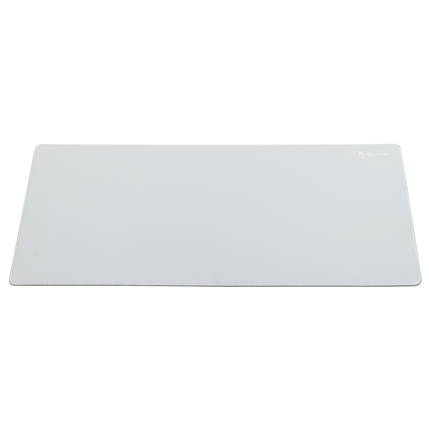 Graue Mousepad mit kleinem Logo oben rechts.