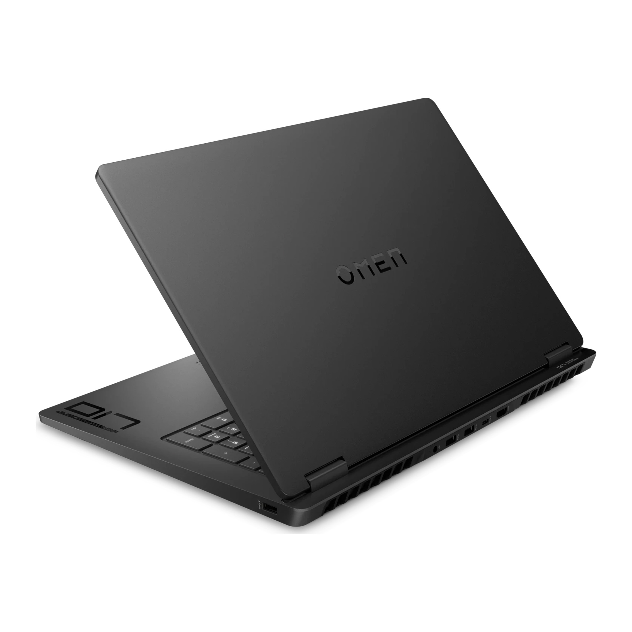 Schwarzer Laptop mit geöffnetem Deckel und Tastatur sichtbar.