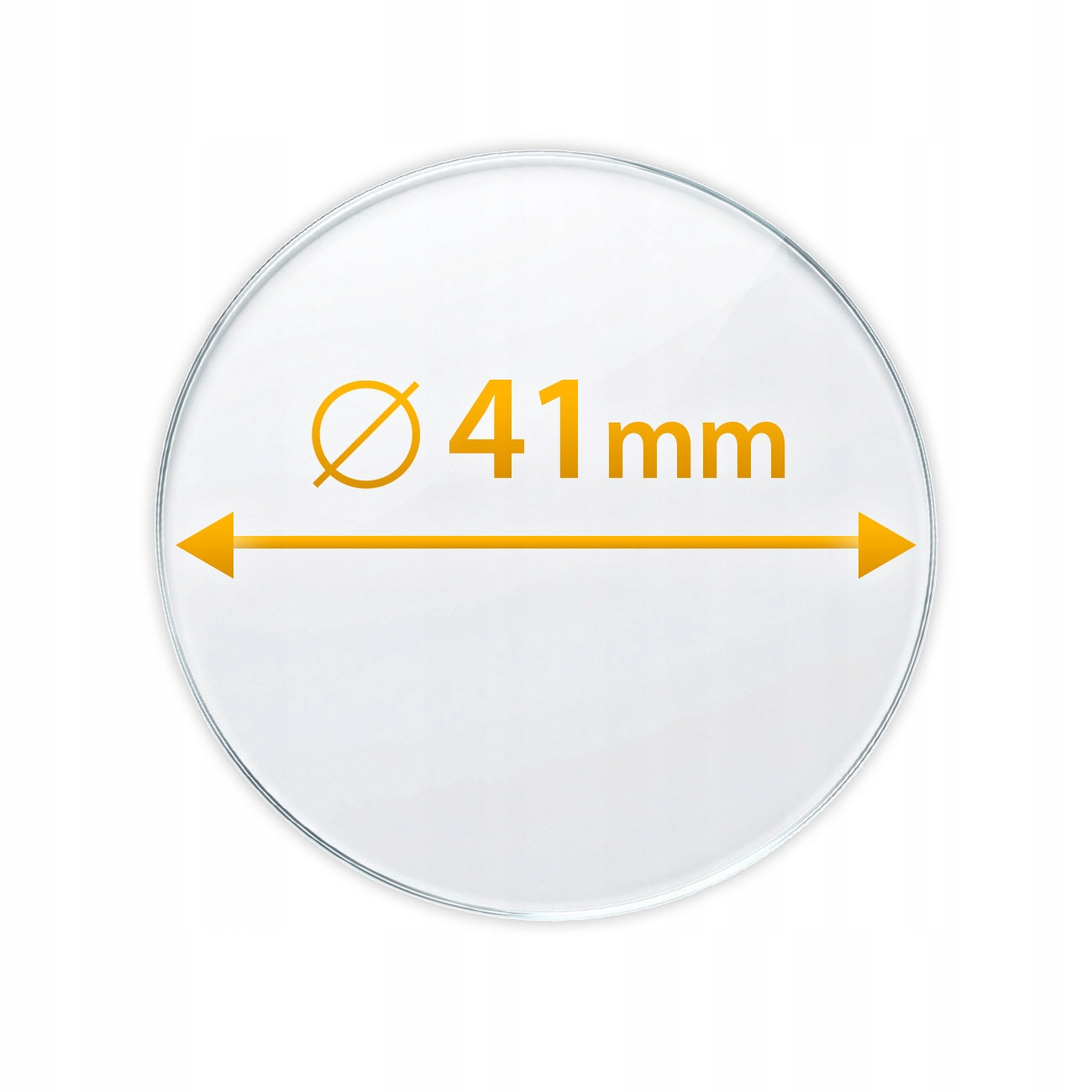 Diagram kołowy o średnicy 41 mm w kolorze pomarańczowym na białym tle.