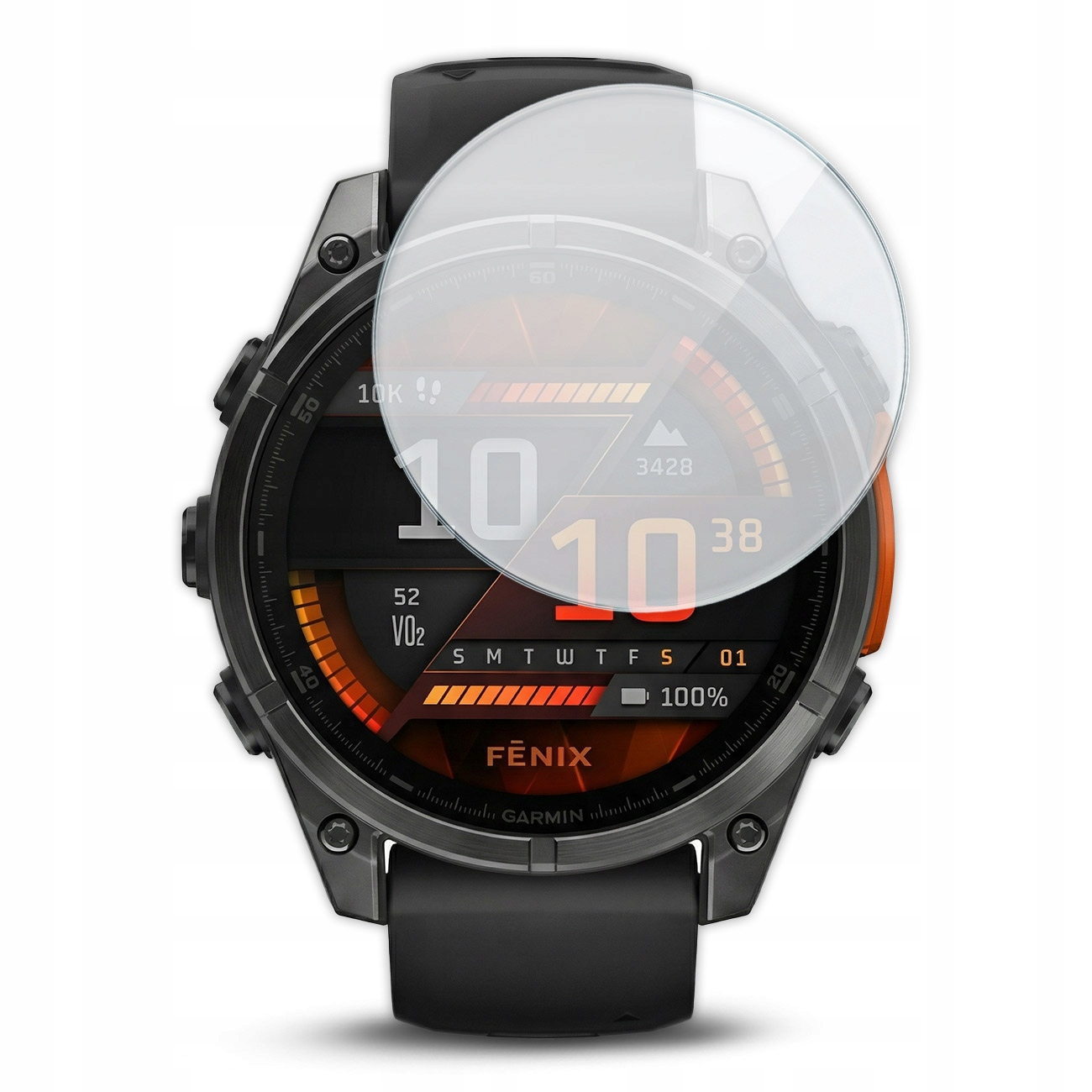 Cyfrowy smartwatch z czarną opaską i szarą obudową, pokazujący podsumowanie aktywności.