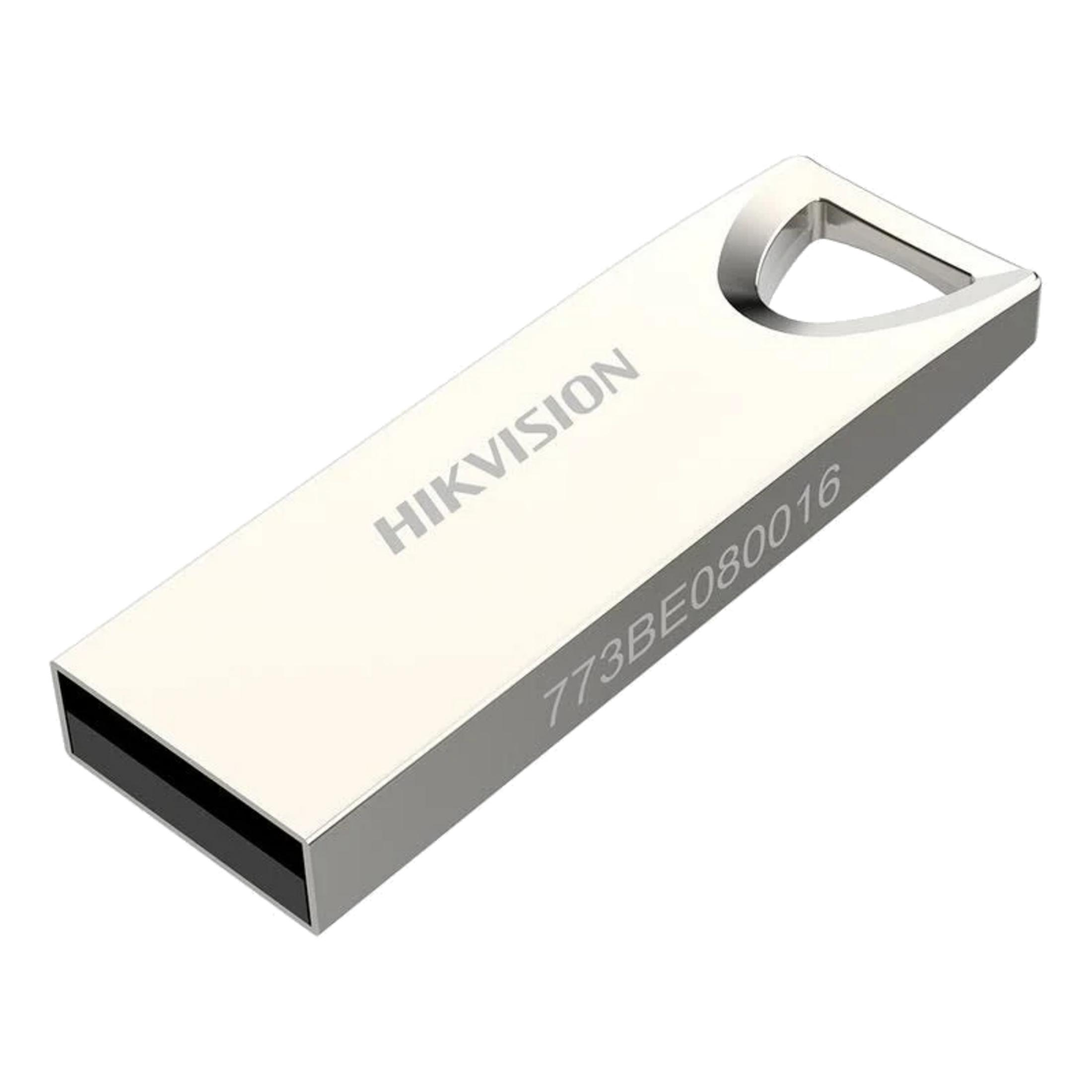 Unità USB argentata con logo HIKVISION e numero di serie.
