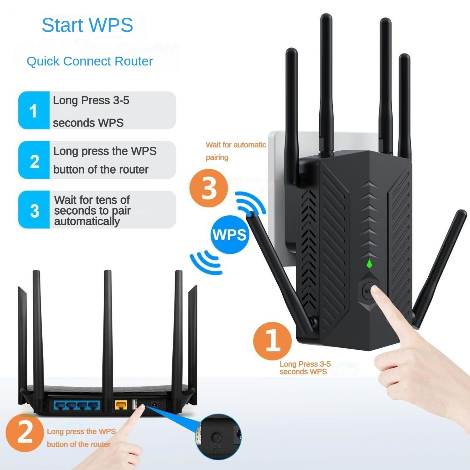 Anleitung zum schnellen Verbinden eines Routers über WPS mit zwei Routern.