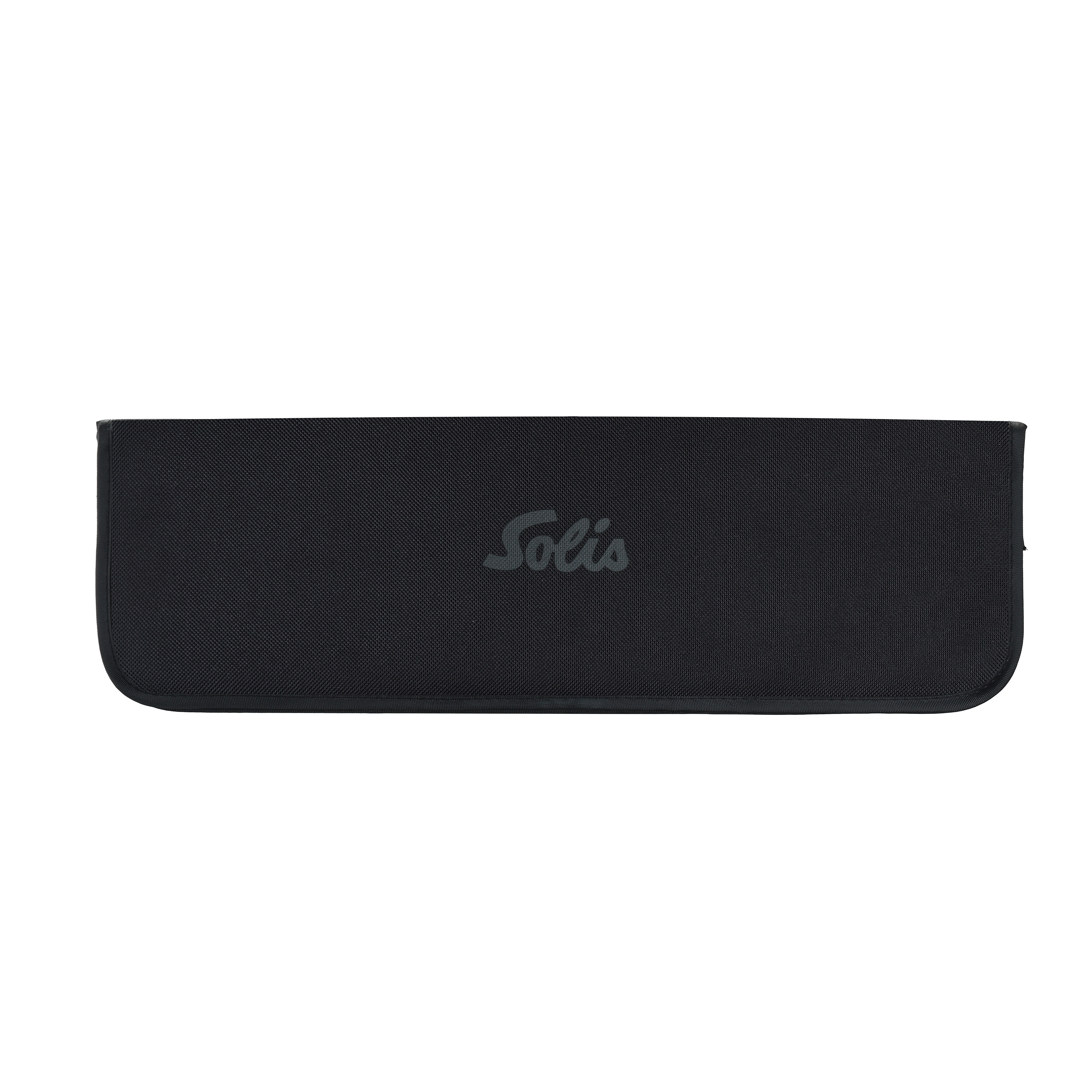 Schwarze Tasche mit dem Solis-Logo in der Mitte.