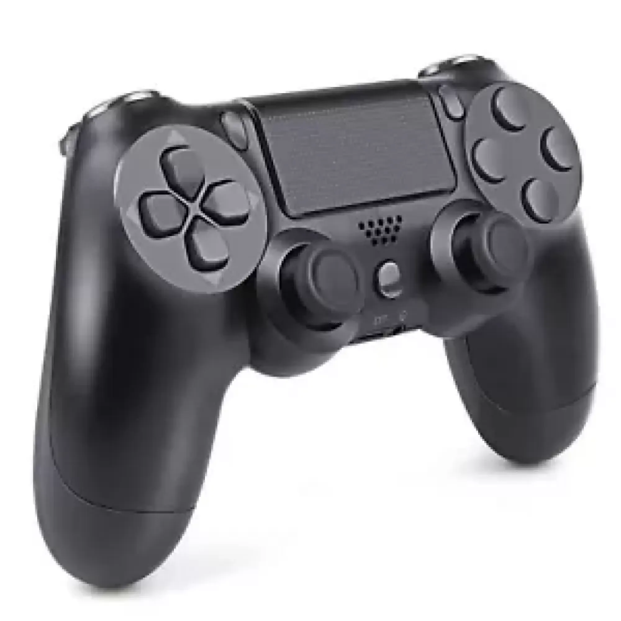 Schwarzer PlayStation-Controller mit zwei Joysticks, Steuerkreuz und Tasten.